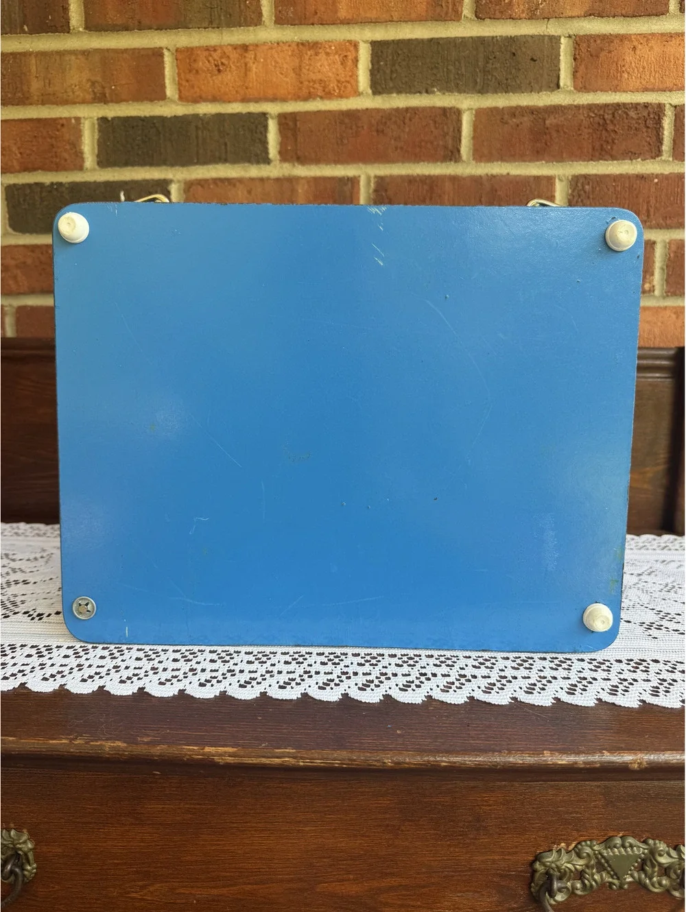 Vintage Playskool Blue Metal Puzzle Storage Rack